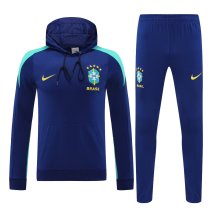 24/25 Brazil Hooded Long Sleeved Blue 1:1 Training suit