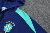 24/25 Brazil Hooded Long Sleeved Blue 1:1 Training suit