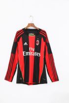 2010/2011 AC Milan Home Long Sleeve 1:1 Quality Retro Soccer Jersey