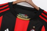 2010/2011 AC Milan Home Long Sleeve 1:1 Quality Retro Soccer Jersey