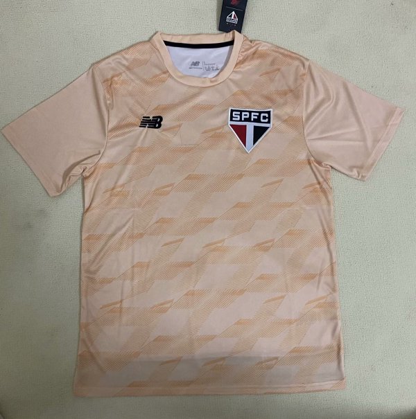 24/25 Sao Paulo Training Suit Beige Fans 1:1 Quality Soccer Jersey