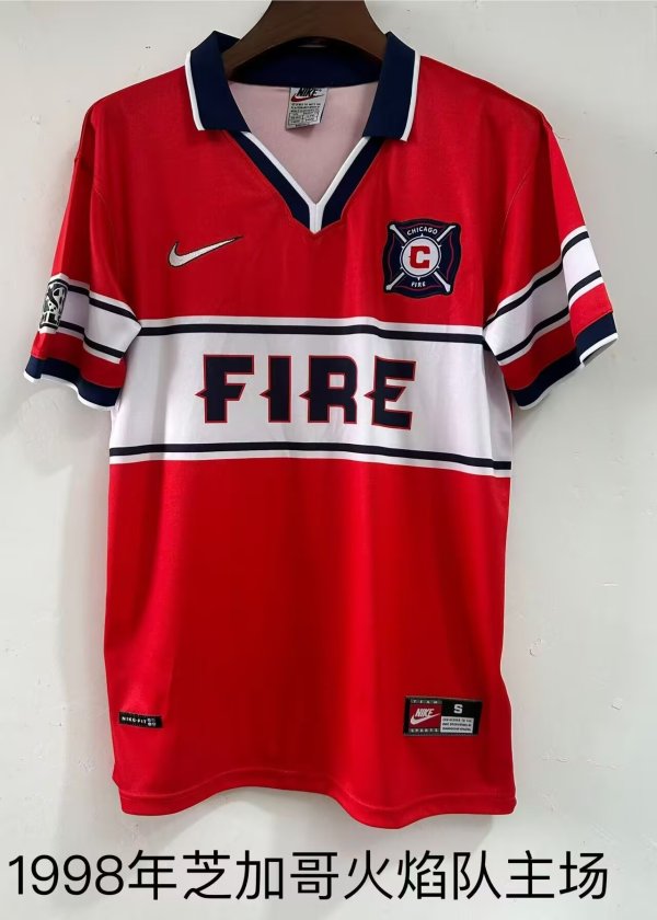 1998  Chicago Fire FC Home Fans Retro 1:1 Quality Soccer Jersey