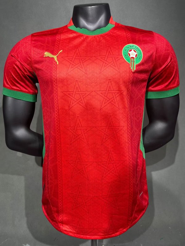 25/26  Morocco Red  Home Player 1:1 Quality Soccer Jersey