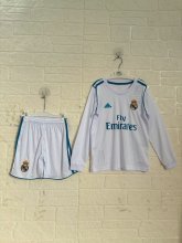 2017/2018 Real Madrid Home Long sleeves Kids Retro 1:1 Quality Soccer Jersey