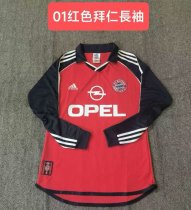 2001 Bayern Munich Home Red Long Sleeve Retro 1:1 Quality Soccer Jersey