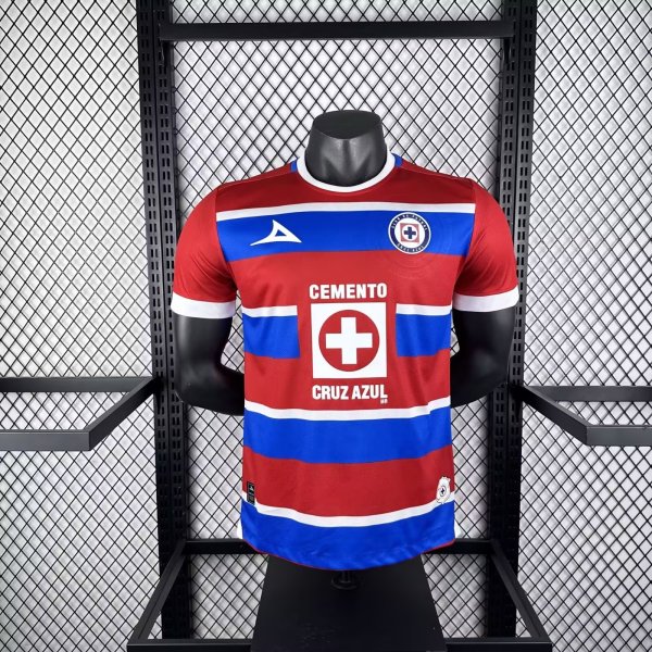24/25 Cruz Azul Red Blue Cross Player 1:1 Quality Soccer Jersey
