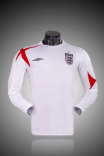 2006 England Home Long sleeve 1:1 Quality Retro Soccer Jersey