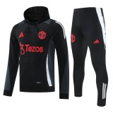 24/25 Manchester United Hooded Long Sleeved Black 1:1 Training suit