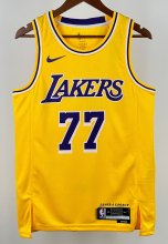 2025 Lakers Dončić #77 Yellow 1:1 Quality NBA Jersey