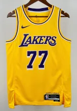 2025 Lakers Dončić #77 Yellow 1:1 Quality NBA Jersey
