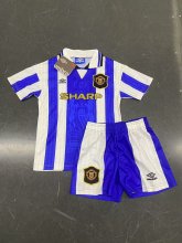 1995/1996 Manchester United Third Kids Kits 1:1 Quality Soccer Jersey