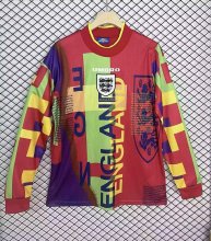 1996 England Goalkeeper Long sleeve 1:1 Quality Retro Soccer Jersey