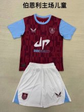 24/25 Burnley Home Kids Kits 1:1 Quality Soccer Jersey