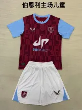 24/25 Burnley Home Kids Kits 1:1 Quality Soccer Jersey