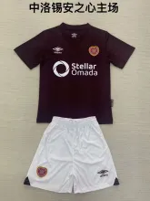 24/25 Heart of Midlothian Home Kids KIits 1:1 Soccer Jersey