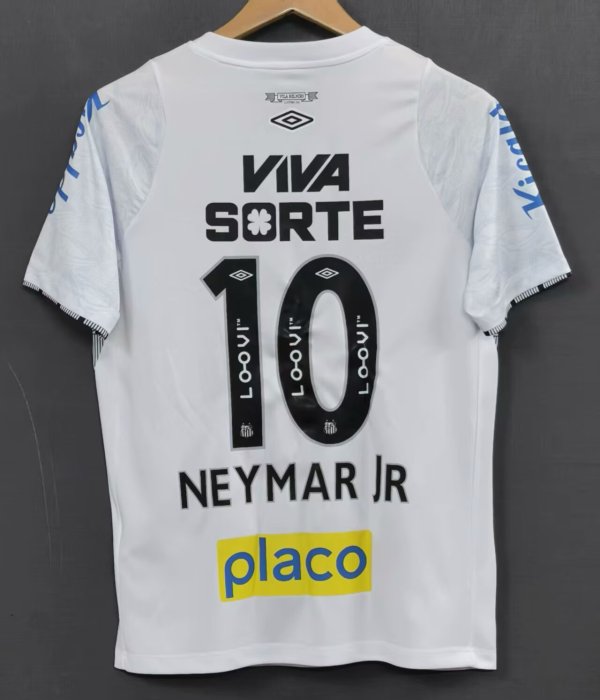 24/25 NEYMAR JR#10 Santos Home Full Sponsor Fans 1:1 Quality Soccer Jersey