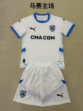 24/25 Marseille Home Kids Kits 1:1 Quality Soccer Jersey