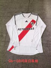 2006/2008  River Plate  White Fans Long Sleeve 1:1 Retro Quality Soccer Jersey