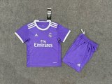 2016/17 Real Madrid Away Purple 1:1 Kids Retro Soccer Jersey