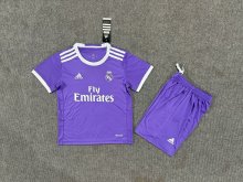 2016/17 Real Madrid Away Purple 1:1 Kids Retro Soccer Jersey