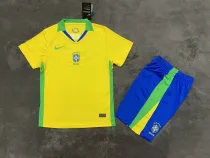 25/26 Brazil Home Yellow Kids 1:1 Quality Soccer Jersey