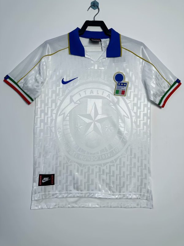 1995 Italy Away White Fans Retro 1:1 Quality Soccer Jersey