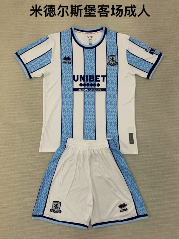 24/25 Middlesbrough Away Adult Kits 1:1 Quality Soccer Jersey(成人套装)