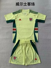 24/25  Wales Away Kids Kits 1:1 Soccer Jersey