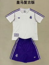 25/26 Real Madrid Retro Version Kids Kits 1:1 Quality Soccer Jersey
