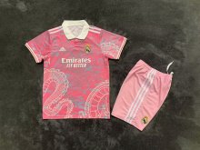 25/26 Real Madrid Special Edition  Pink Kids Kits 1:1 Quality Soccer Jersey