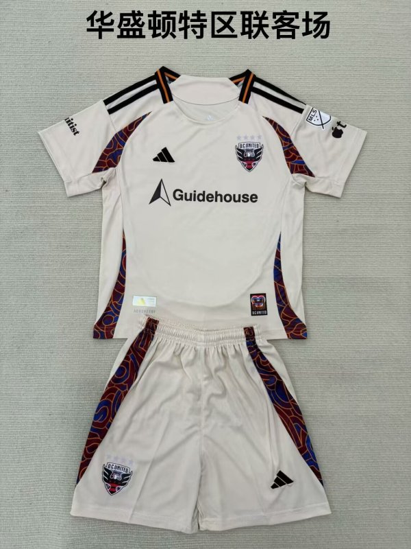 25/26 D.C. United  Away Kids 1:1 Quality Soccer Jersey