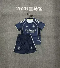 25/26 Real Madrid Away Kids Kits 1:1 Quality Soccer Jersey