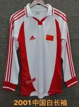 2001 Retro China Home World Cup Long Sleeve Fans Retro 1:1 Quality Soccer Jersey