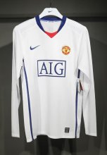 2008/2009 Manchester United Away Long Sleeve Player 1:1 Quality Retro Soccer Jersey