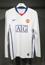 2008/2009 Manchester United Away Long Sleeve Player 1:1 Quality Retro Soccer Jersey