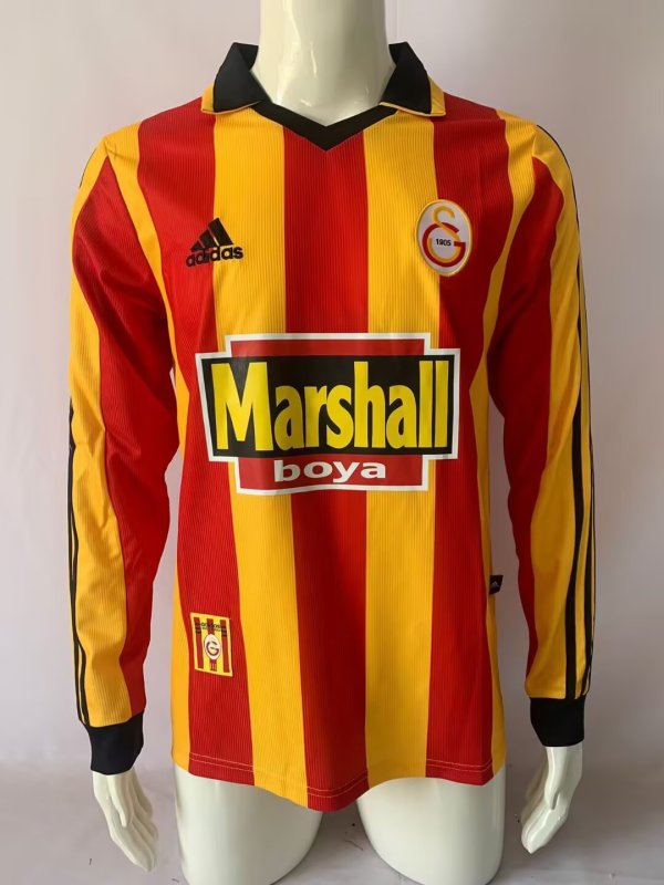 1999/2000 Galatasaray  Home Long Sleeves Fans Retro 1:1 Quality Soccer Jersey
