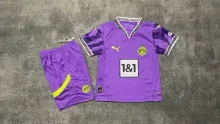 25/26 Dortmund Goalkeeper Purple Kids Kits  1:1 Quality Soccer Jersey