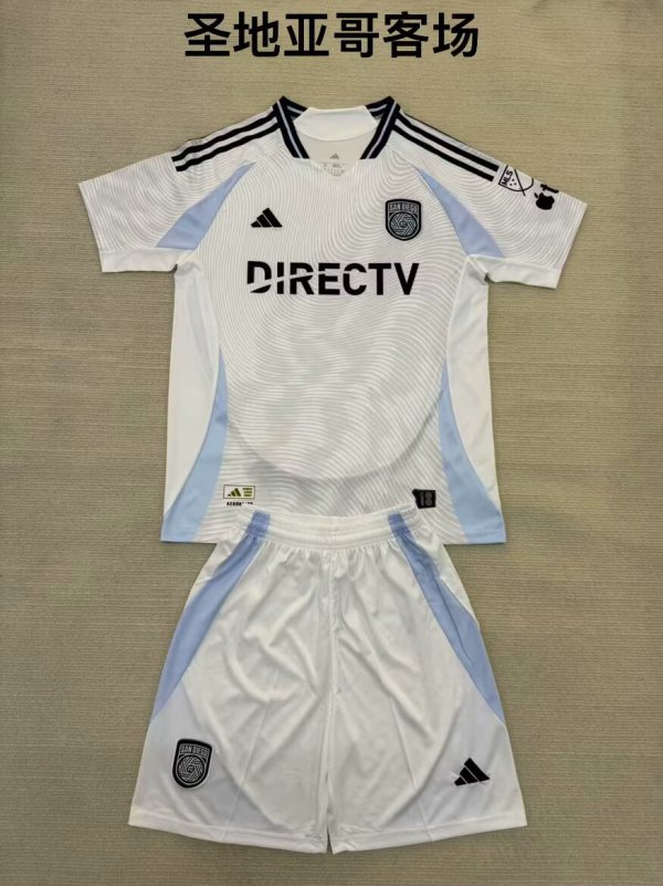 25/26 San Diego FC Away Kids 1:1 Quality Soccer Jersey