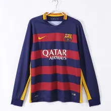 2015/2016  Barcelona Home Long sleeve Retro 1:1 Quality Soccer Jersey