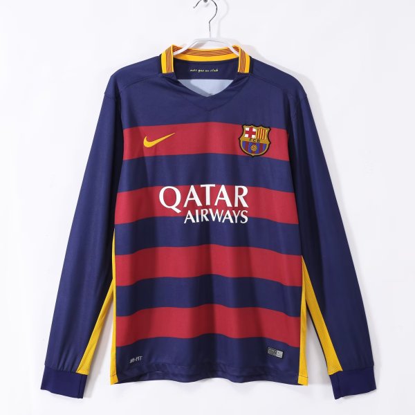 2015/2016  Barcelona Home Long sleeve Retro 1:1 Quality Soccer Jersey