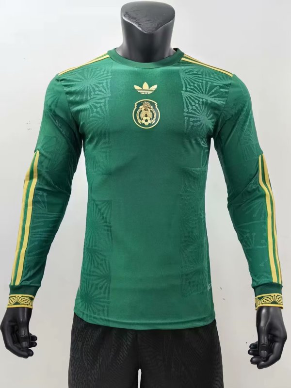 25/26  Mexico Green Long Sleeve Player 1:1 Quality Soccer Jersey