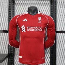 25/26   Liverpool Home Red  Long Sleeve Player 1:1 Quality Soccer Jersey