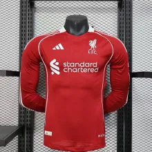 25/26   Liverpool Home Red  Long Sleeve Player 1:1 Quality Soccer Jersey