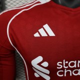 25/26   Liverpool Home Red  Long Sleeve Player 1:1 Quality Soccer Jersey
