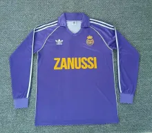 1984/1985 Real Madrid Away Purple Long Sleeve Fans 1:1 Retro Soccer Jersey