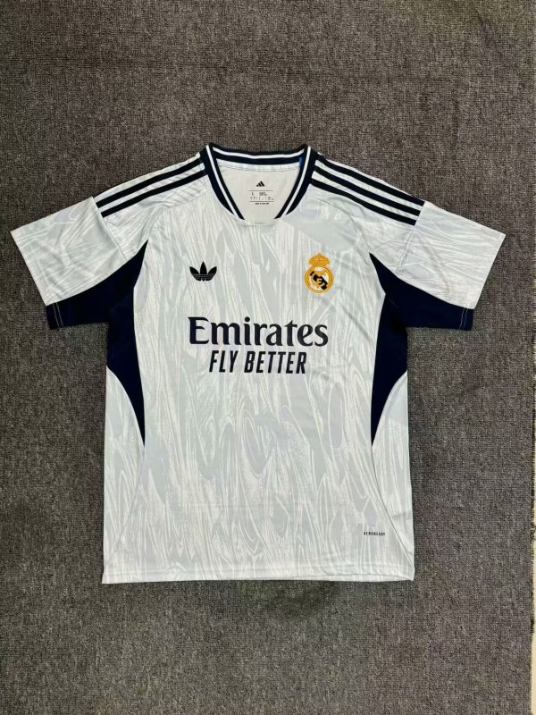 25/26 Real Madrid Training Clothes White Fans 1:1 Quality Soccer Jersey