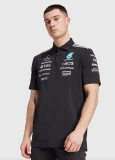 2025 F1 Mercedes  Black POLO Short Sleeve Racing Suit 1:1 Quality F1 Jerseys