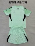 25/26  Liverpool Goalkeeper Green Kids Kits 1:1 Quality Soccer Jersey