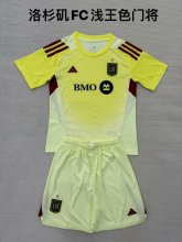 25/26 Los Angeles Goalkeeper Light Yellow Kids Kits 1:1 Quality Soccer Jersey