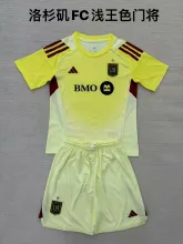 25/26 Los Angeles Goalkeeper Light Yellow Kids Kits 1:1 Quality Soccer Jersey